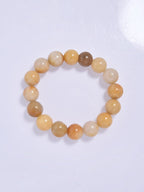 Golden Jade Stone Stretch Bracelet B1993-4MM - view 5