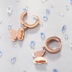 Butterfly Stainless Steel Hoop Earrings E3669
