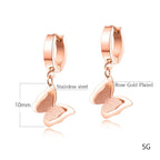 Butterfly Stainless Steel Hoop Earrings E3669