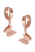 Butterfly Stainless Steel Hoop Earrings E3669