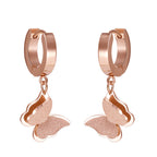 Butterfly Stainless Steel Hoop Earrings E3669