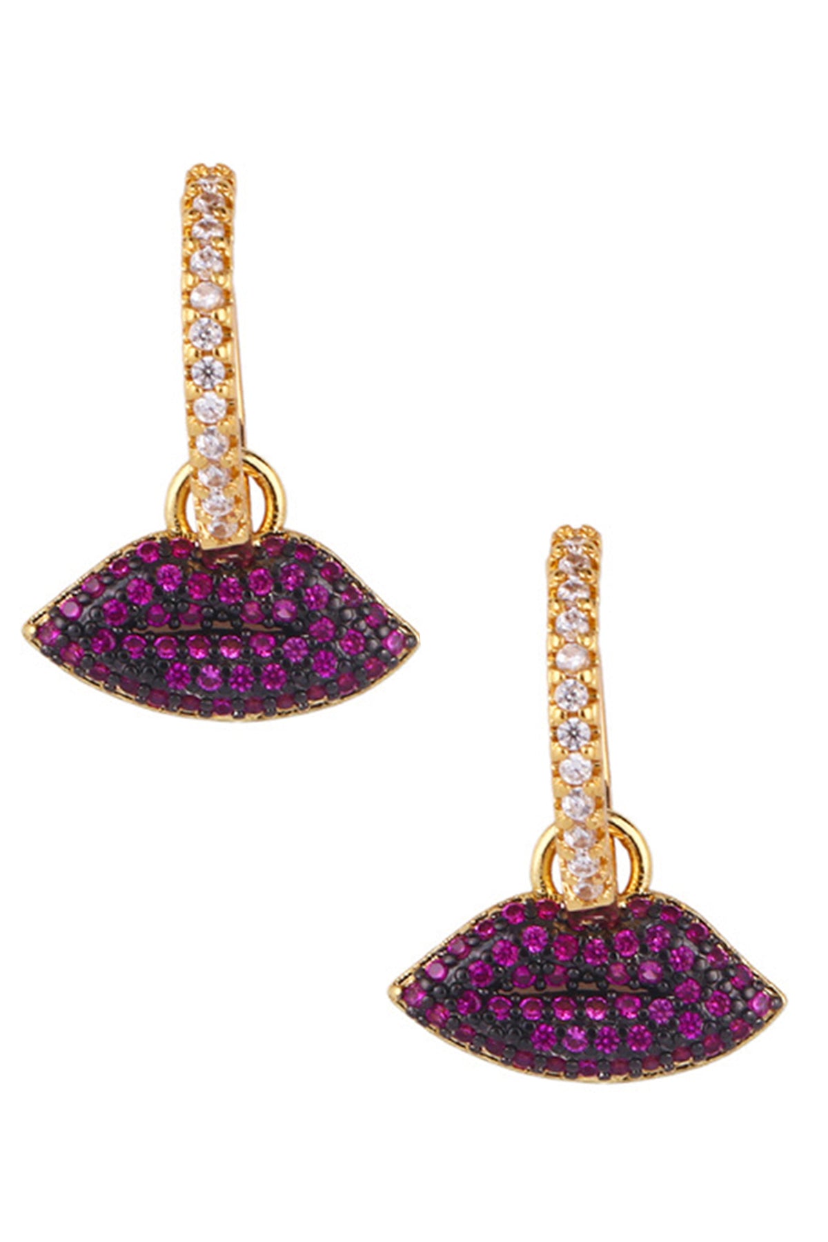Lips Zircon Hoop Earrings E3736