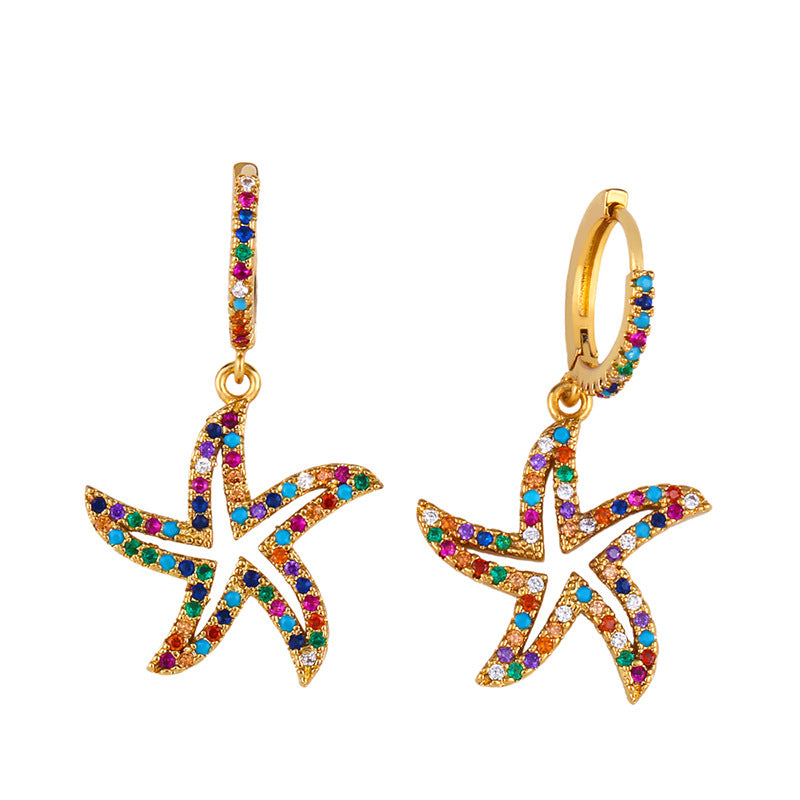 Seafish Zircon Hoop Earrings E3747