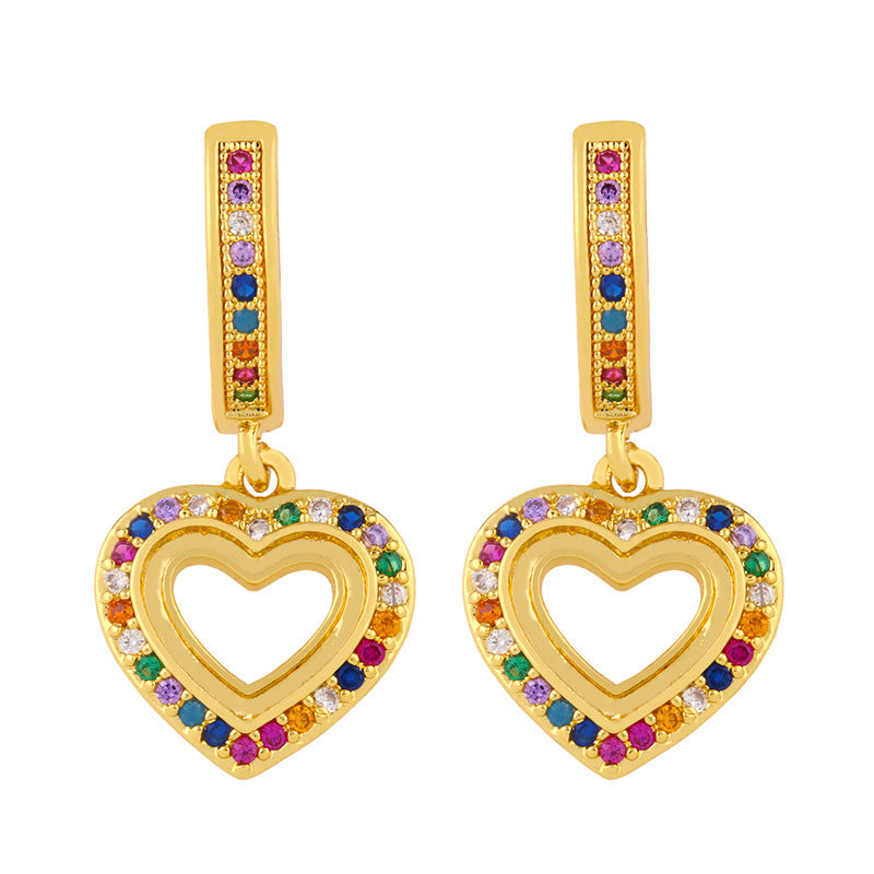 Heart Zircon Hoop Earrings E3766