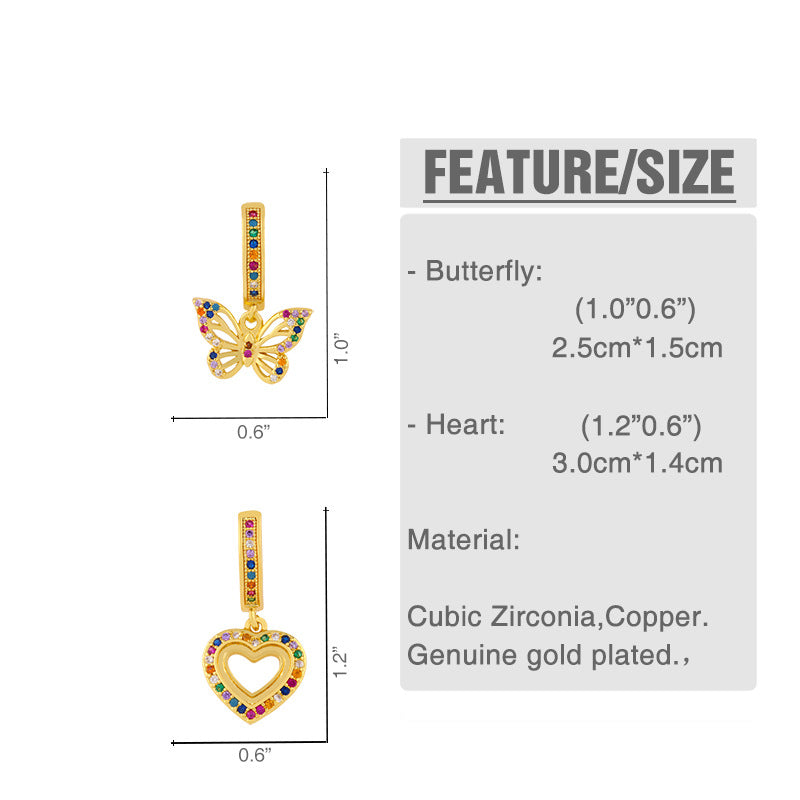 Heart Zircon Hoop Earrings E3766
