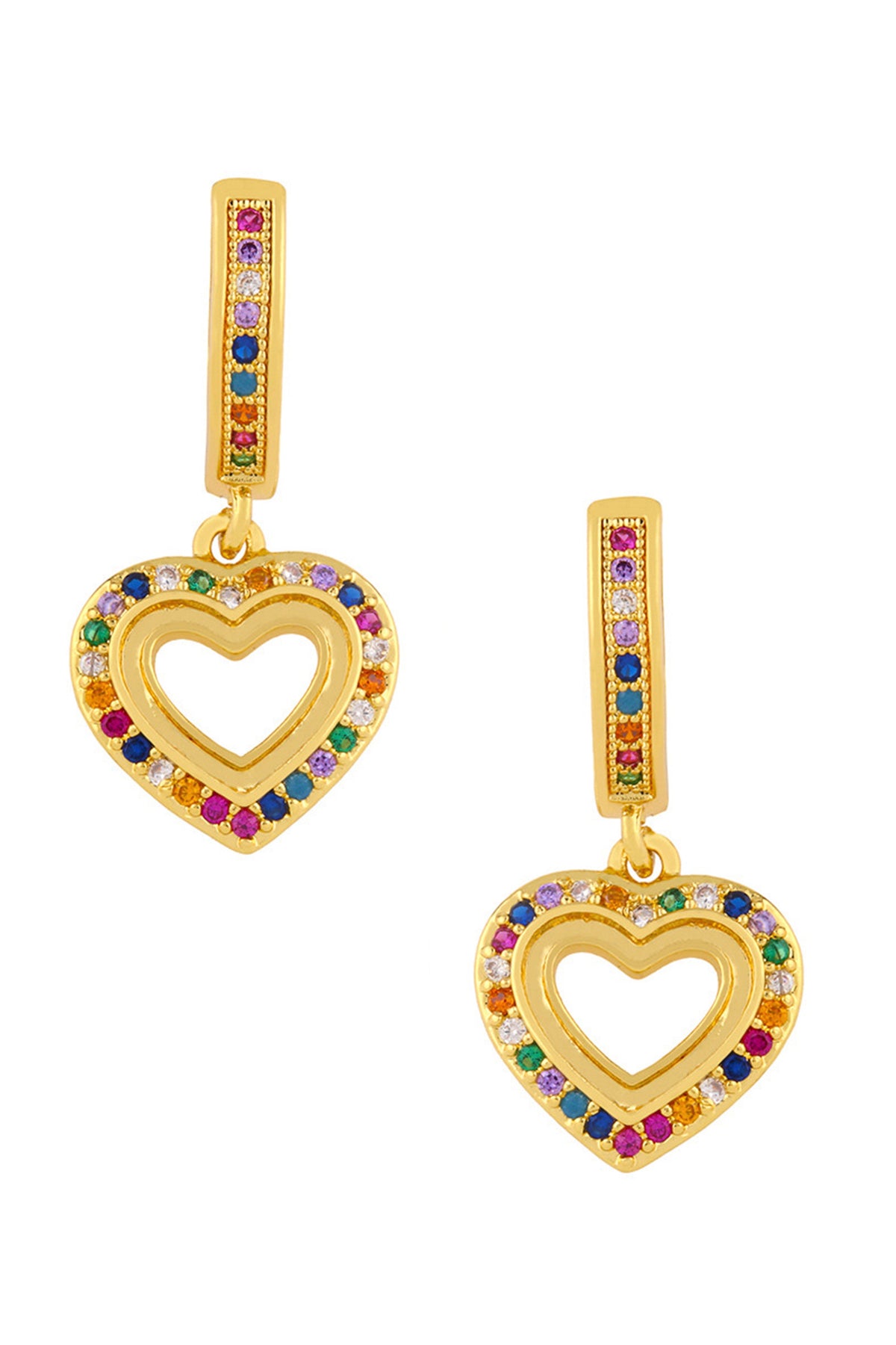 Heart Zircon Hoop Earrings E3766