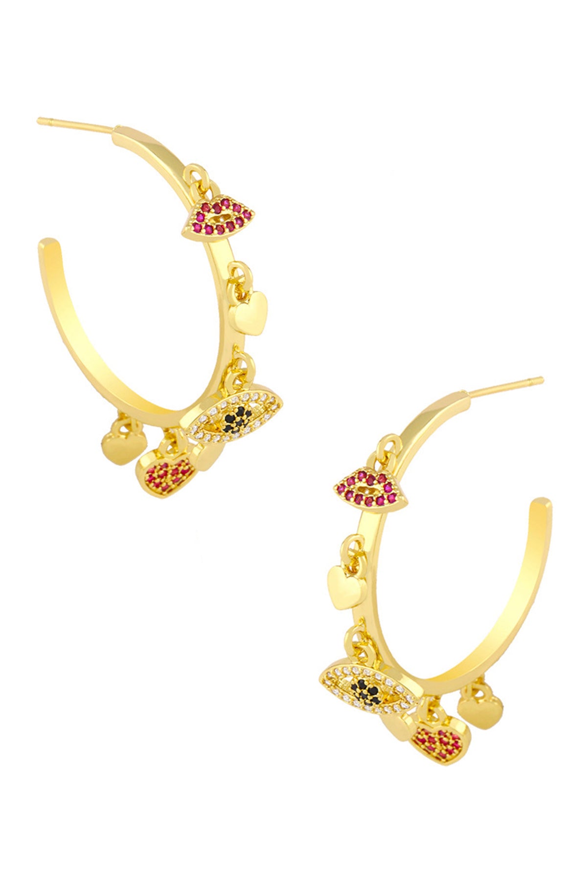 Evil Eye Zircon Hoop Earrings E4433