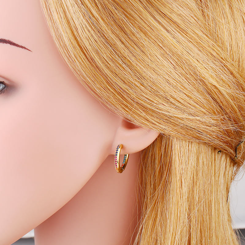 Square Zircon Hoop Earrings E4439