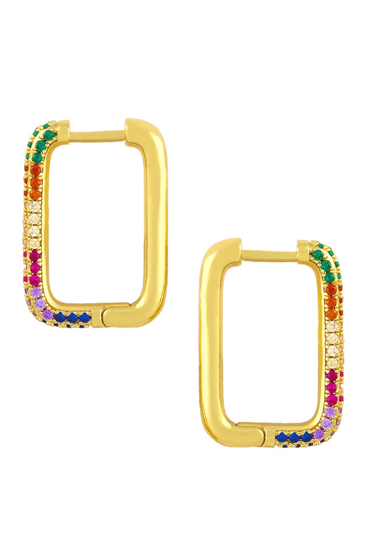 Square Zircon Hoop Earrings E4439