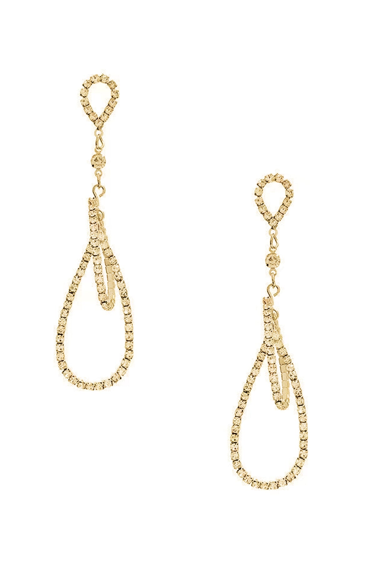 Hollow Teardrop Rhinestone Earrings E4466