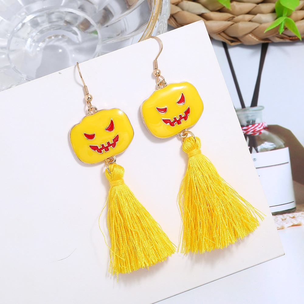 Pumpkin Alloy Tassel Earrings E4603