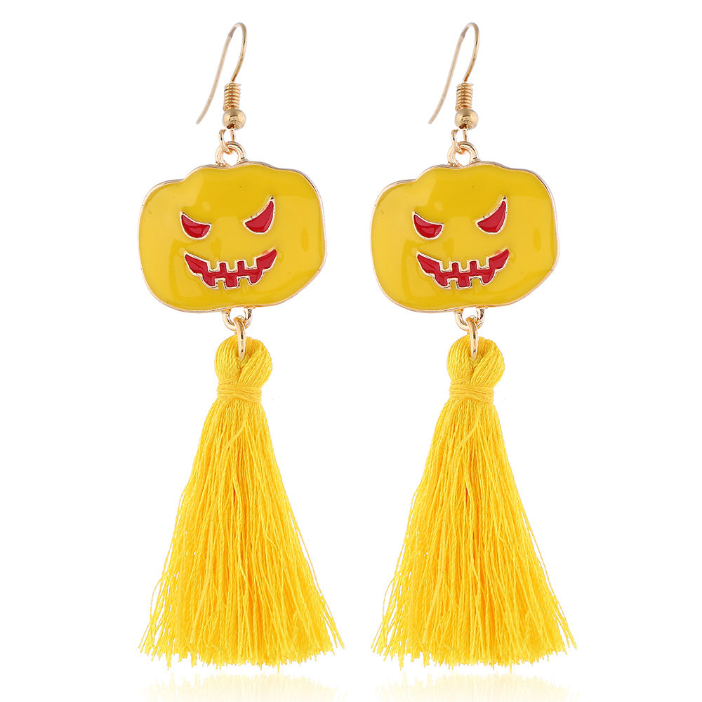 Pumpkin Alloy Tassel Earrings E4603