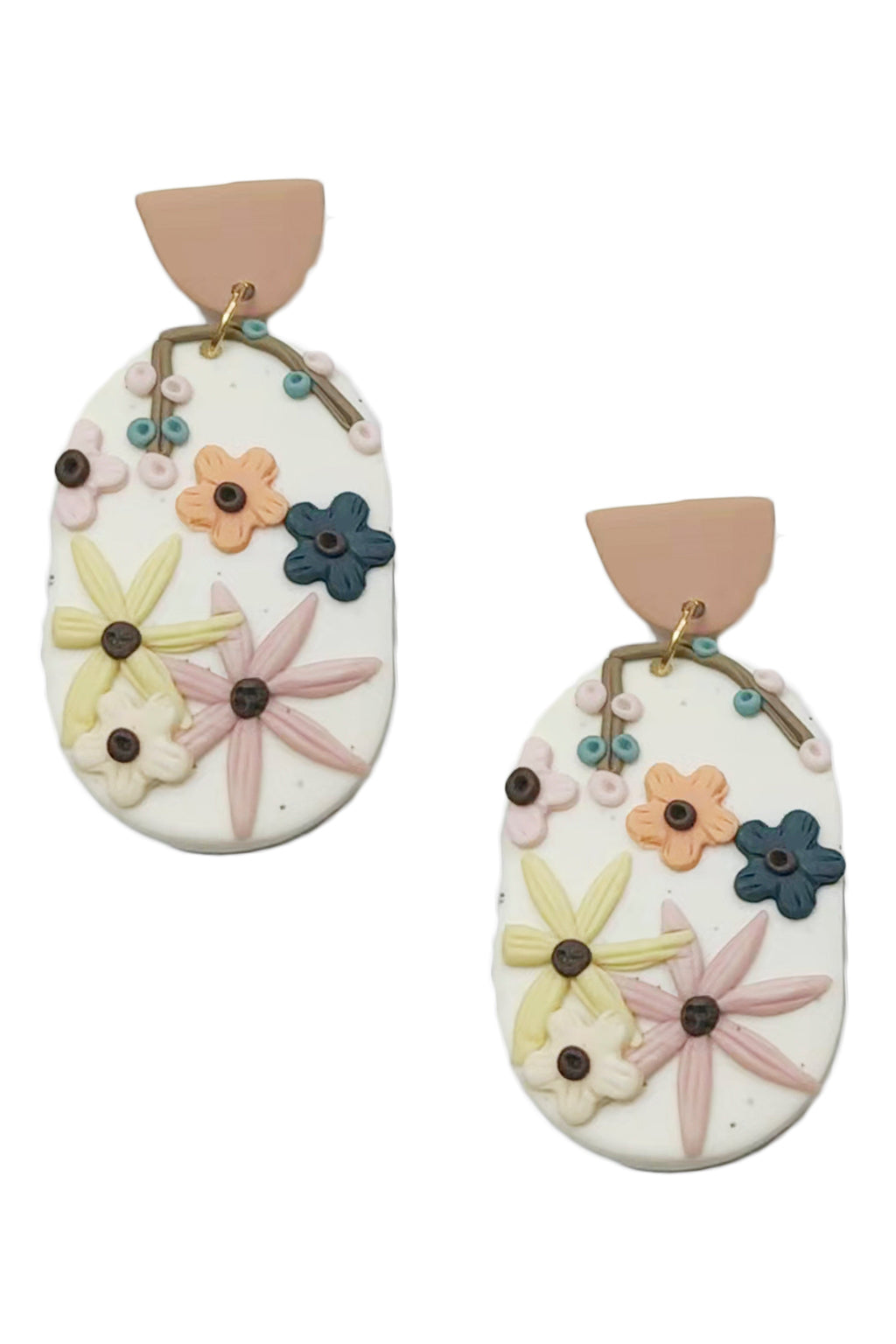 Floral Polymer Clay Earrings E4609