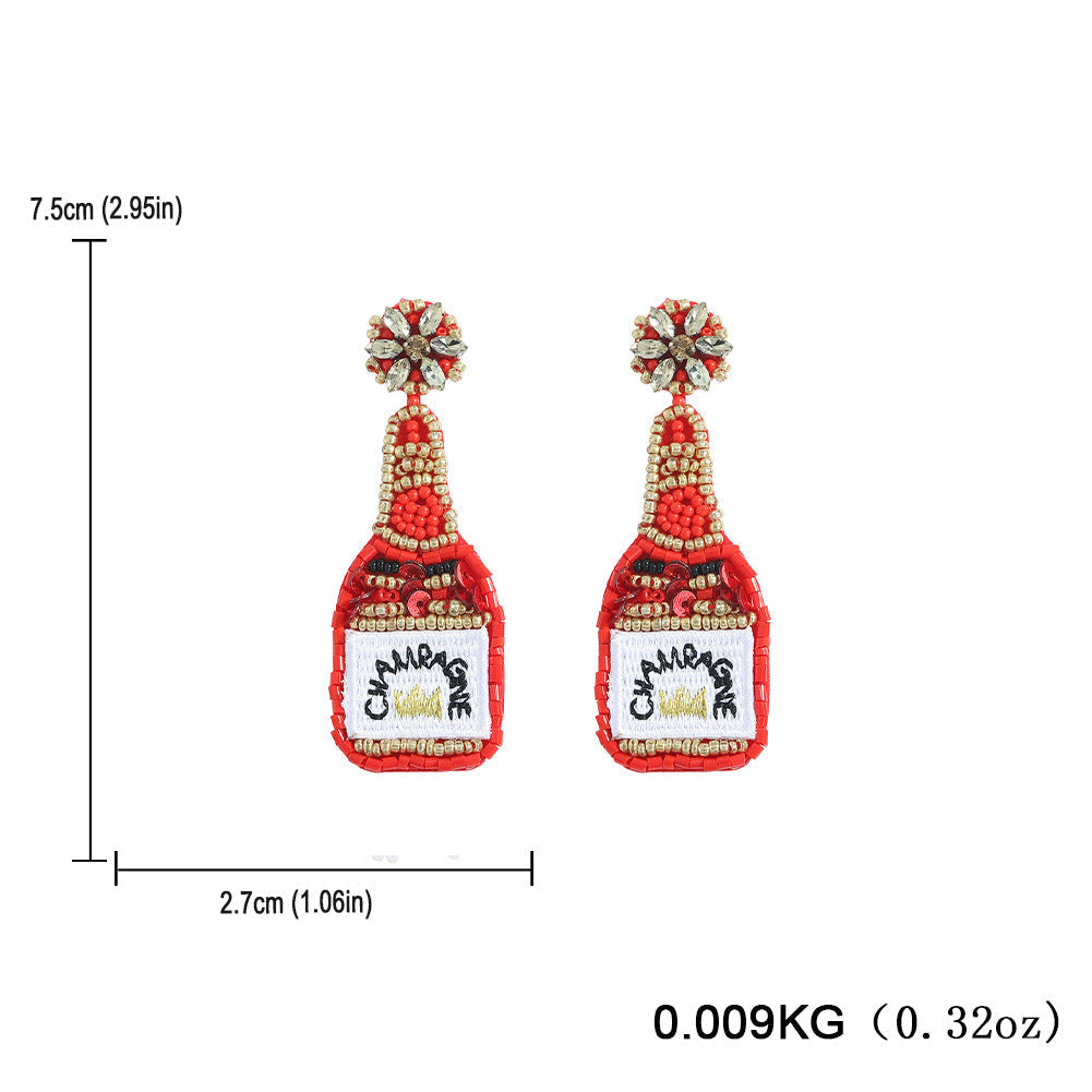 Champagne Seed Bead Earrings E4679