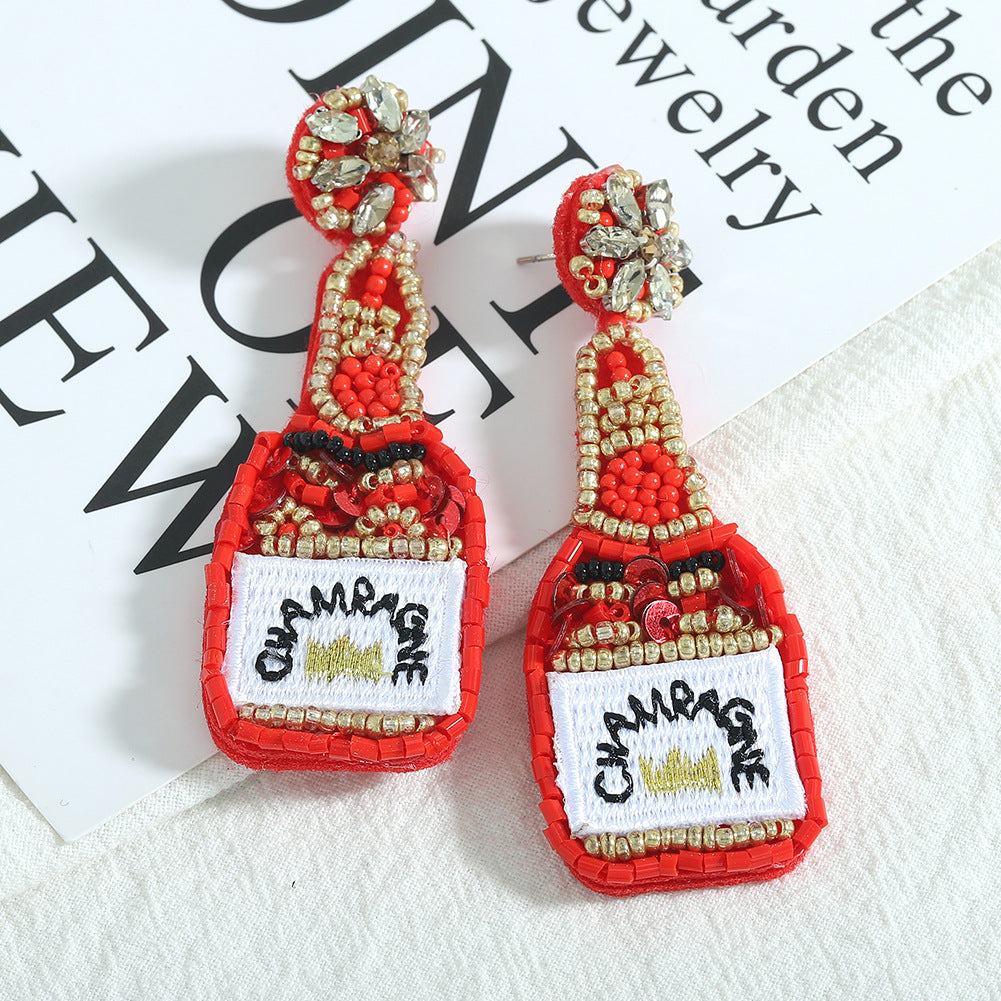 Champagne Seed Bead Earrings E4679