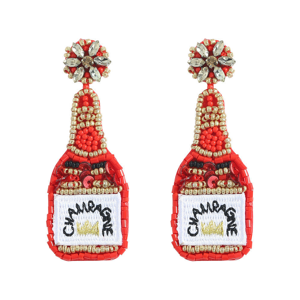 Champagne Seed Bead Earrings E4679