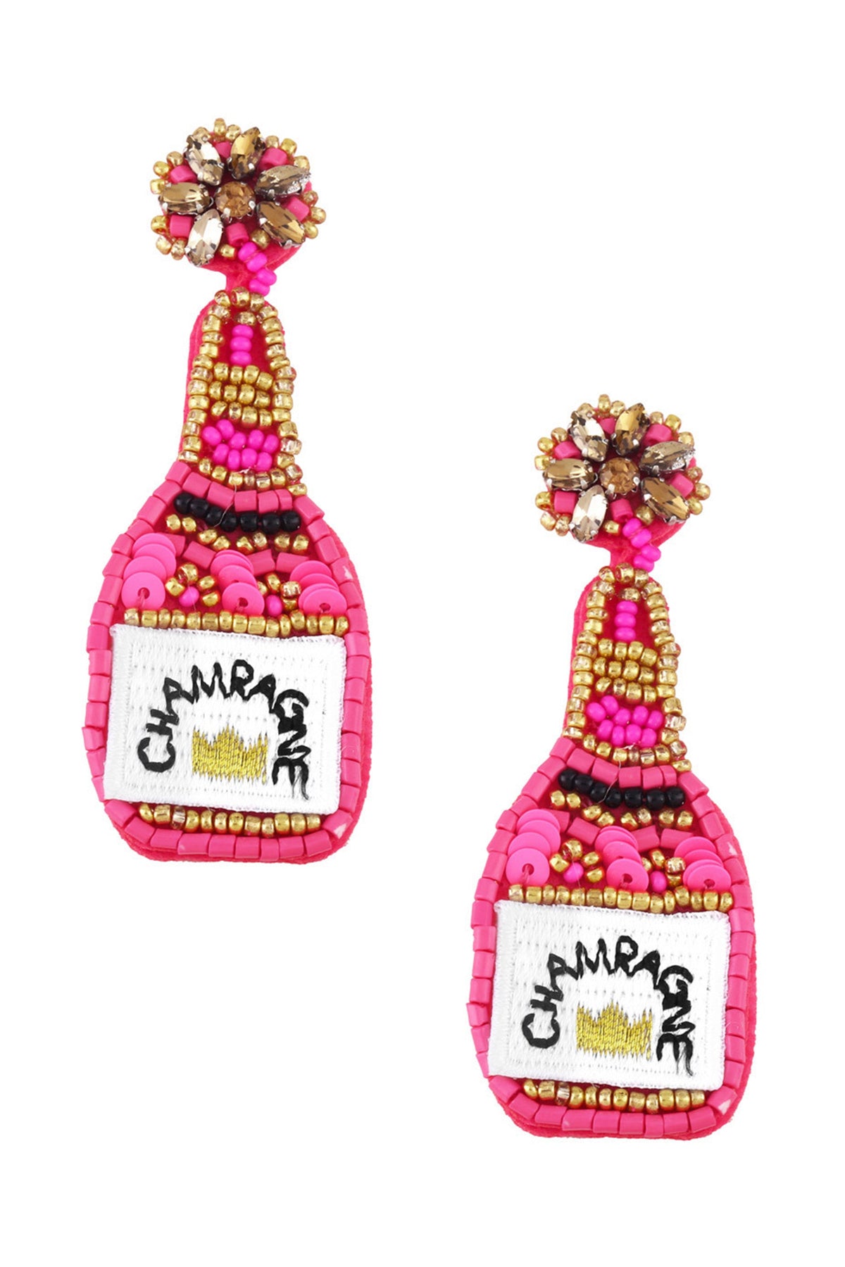 Champagne Seed Bead Earrings E4679
