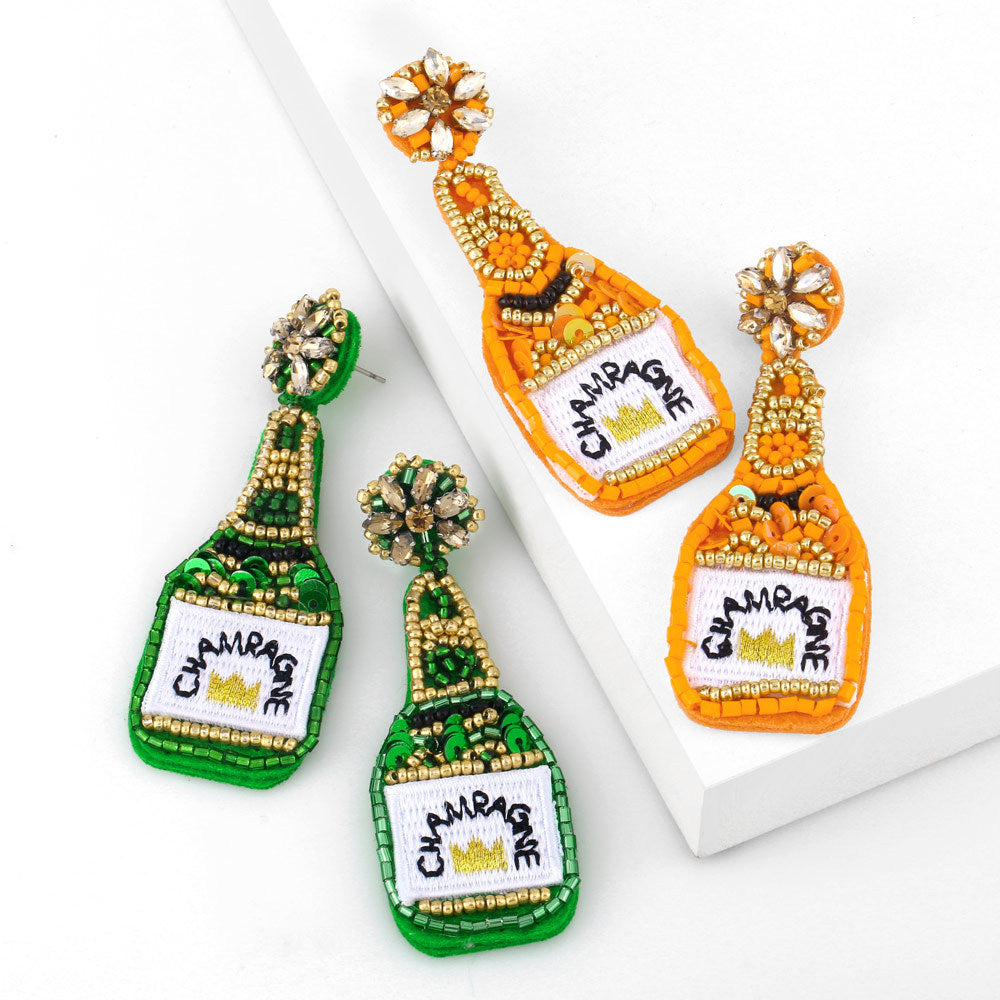 Champagne Seed Bead Earrings E4679