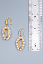 Hollow Oval Pearl Earrings E4750