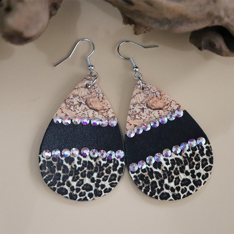 Animal Printed Teardrop Earrings E4824