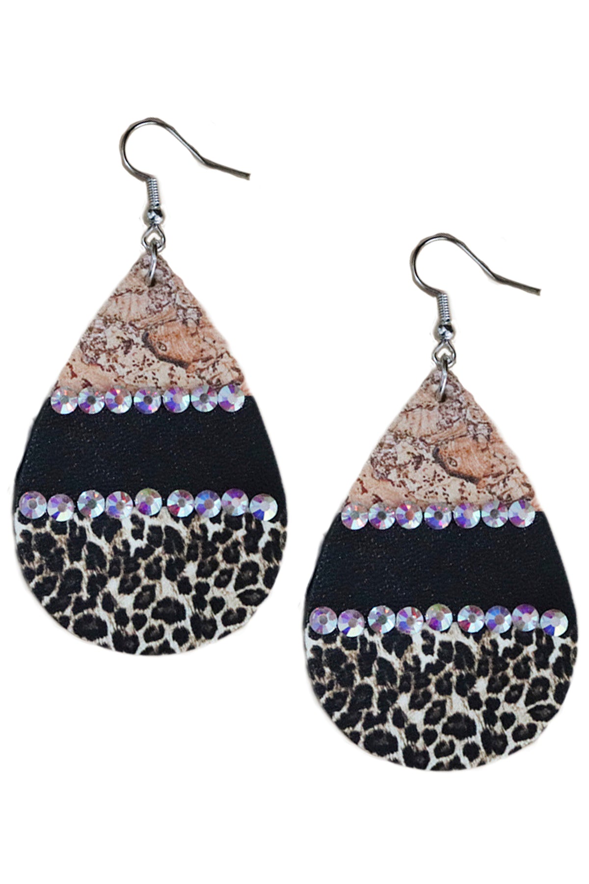 Animal Printed Teardrop Earrings E4824
