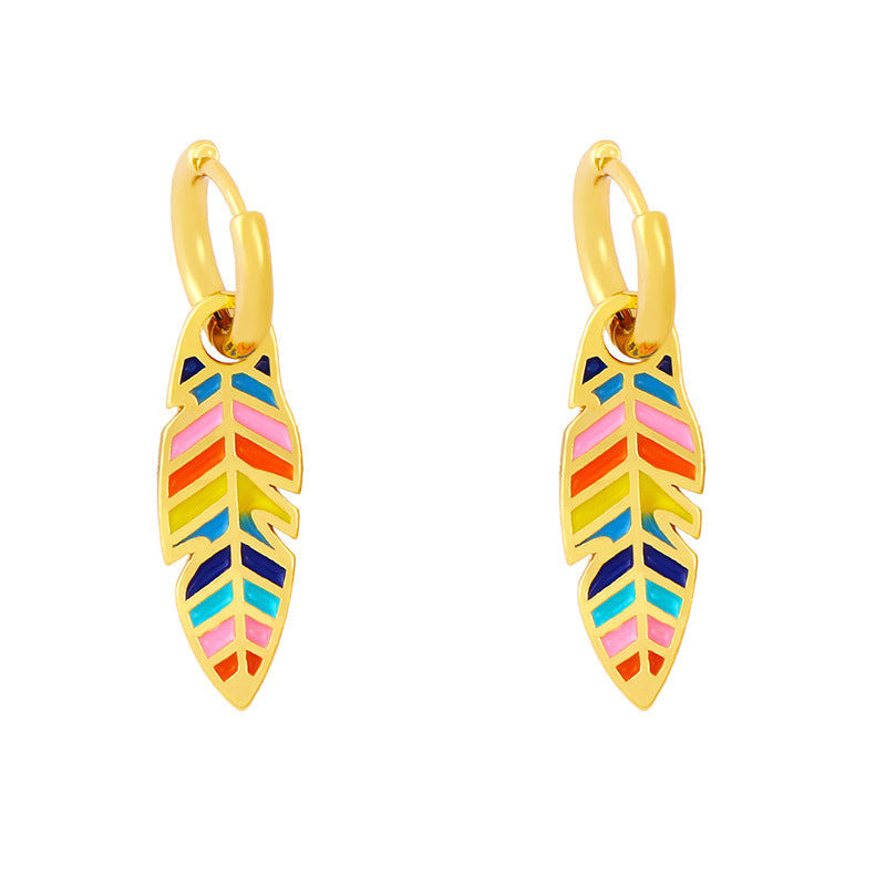 Leaf Copper Hoop Earrings E4850