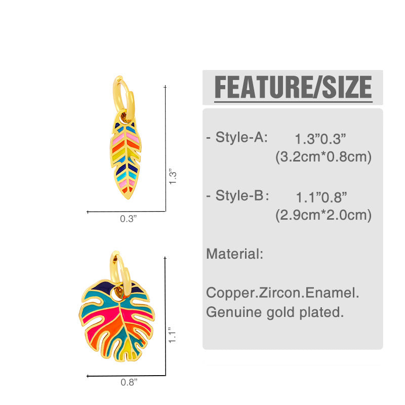 Leaf Copper Hoop Earrings E4850