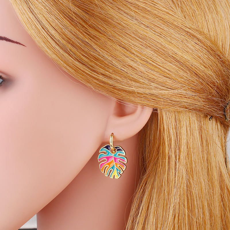 Leaf Copper Hoop Earrings E4850