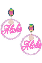 Aloha Circle Acrylic Earrings E4853