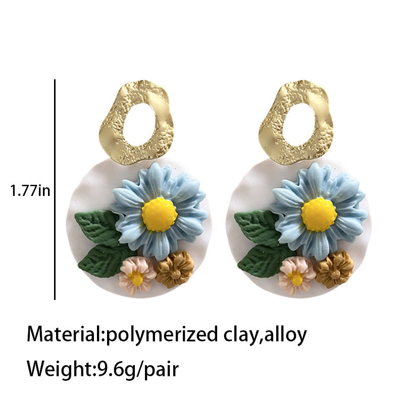 Floral Polymer Clay Earrings E4896