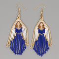 Virgin Mary Seed Bead Tassel Earrings E4925