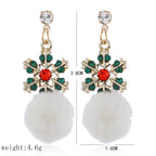 Snowflake Pompom Earrings E4929