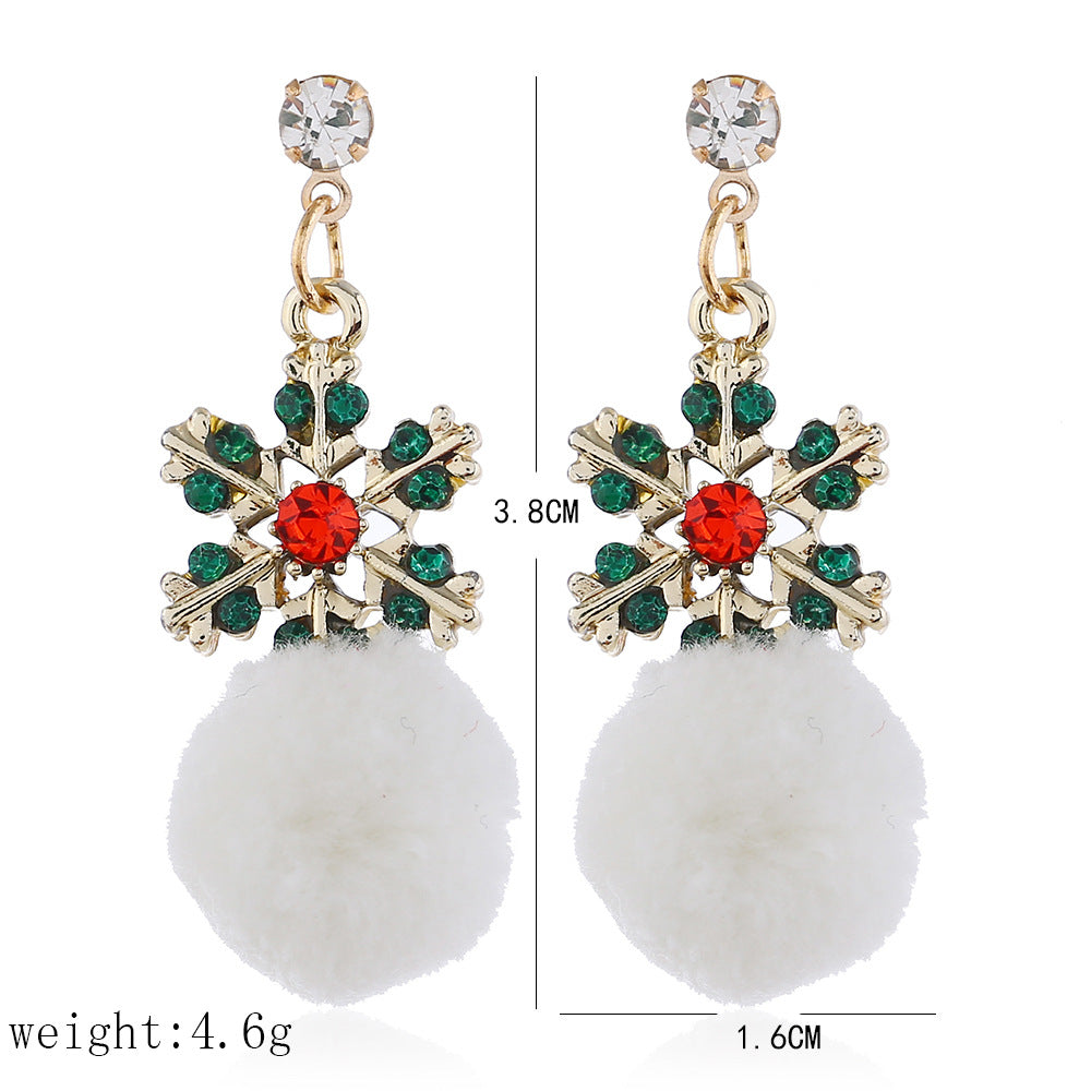 Snowflake Pompom Earrings E4929