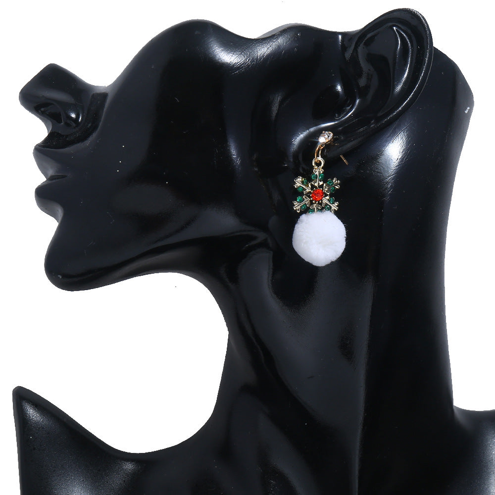 Snowflake Pompom Earrings E4929