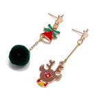 Elk Pompom Alloy Earrings E4937