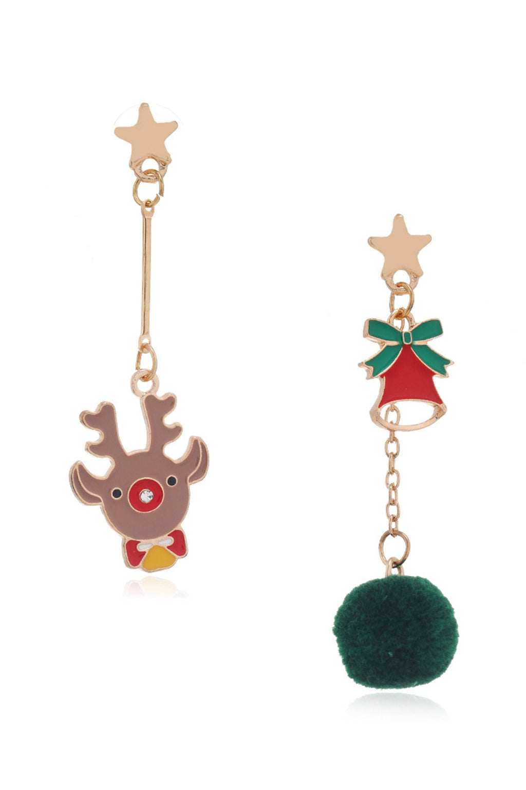 Elk Pompom Alloy Earrings E4937
