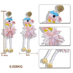 Unicorn Seed Bead Earrings E4964