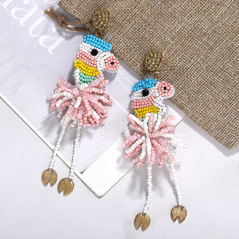Unicorn Seed Bead Earrings E4964