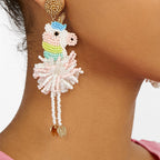 Unicorn Seed Bead Earrings E4964
