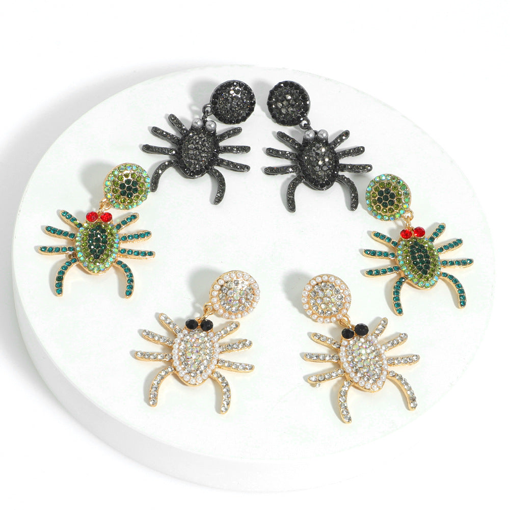 Spider Rhinestone Earrings E4971