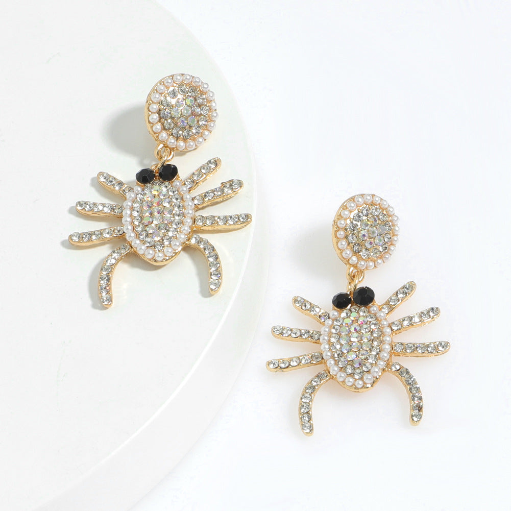 Spider Rhinestone Earrings E4971