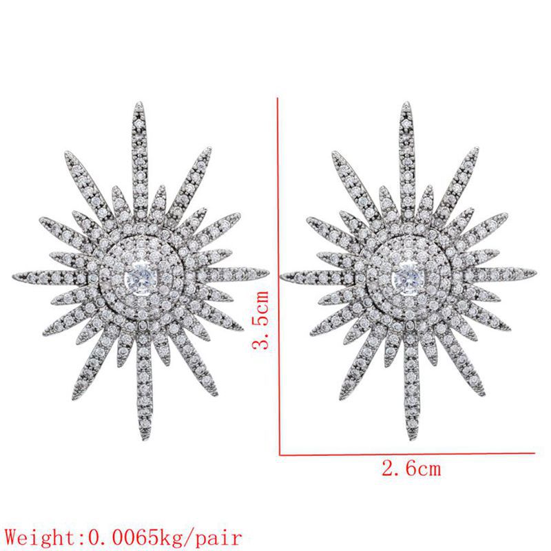 Sun Zircon Stud Earrings E4973