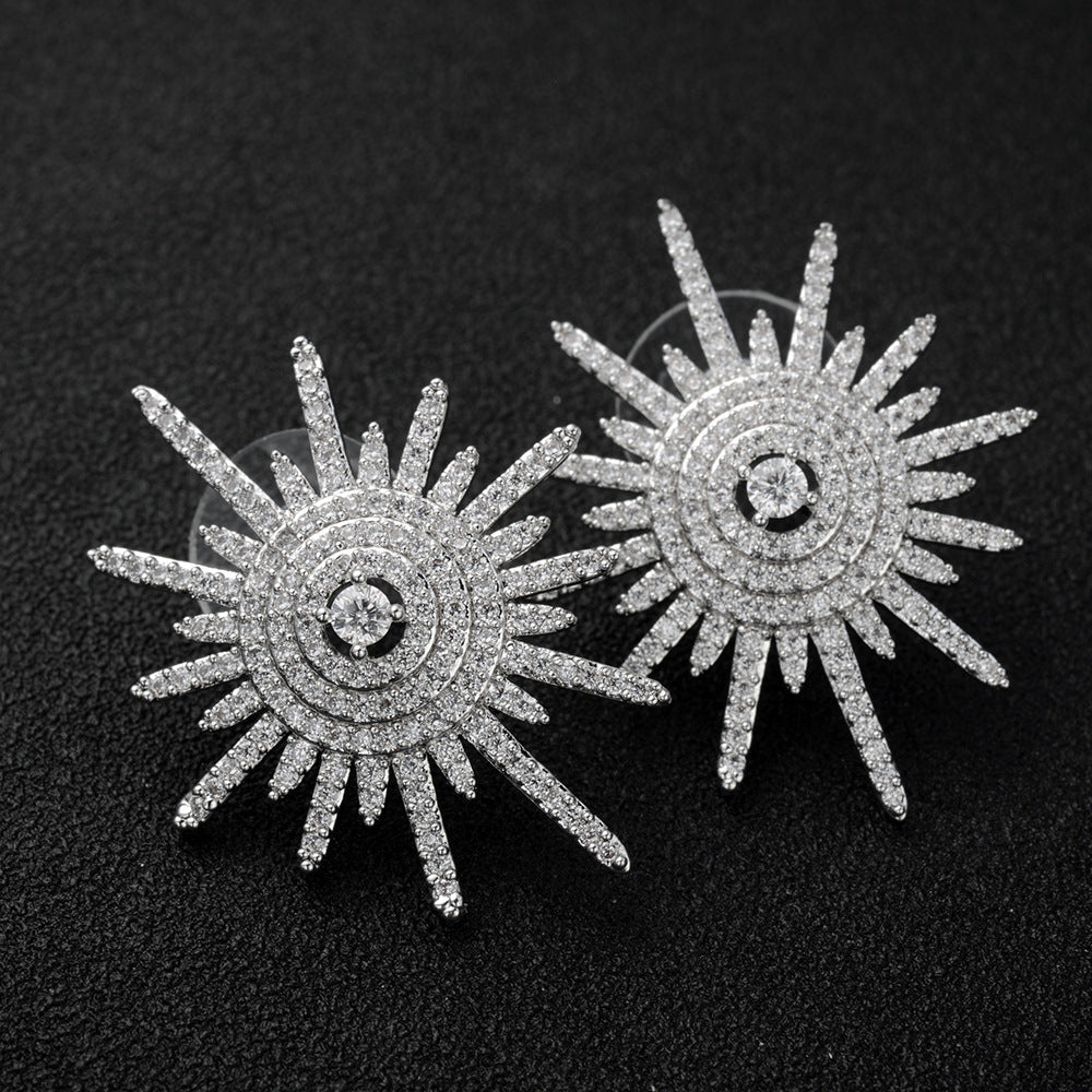 Sun Zircon Stud Earrings E4973