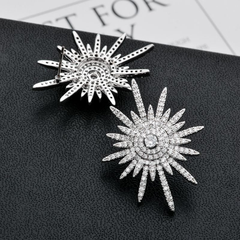 Sun Zircon Stud Earrings E4973