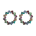 Hollow Geometric Round Stud Earrings E4979