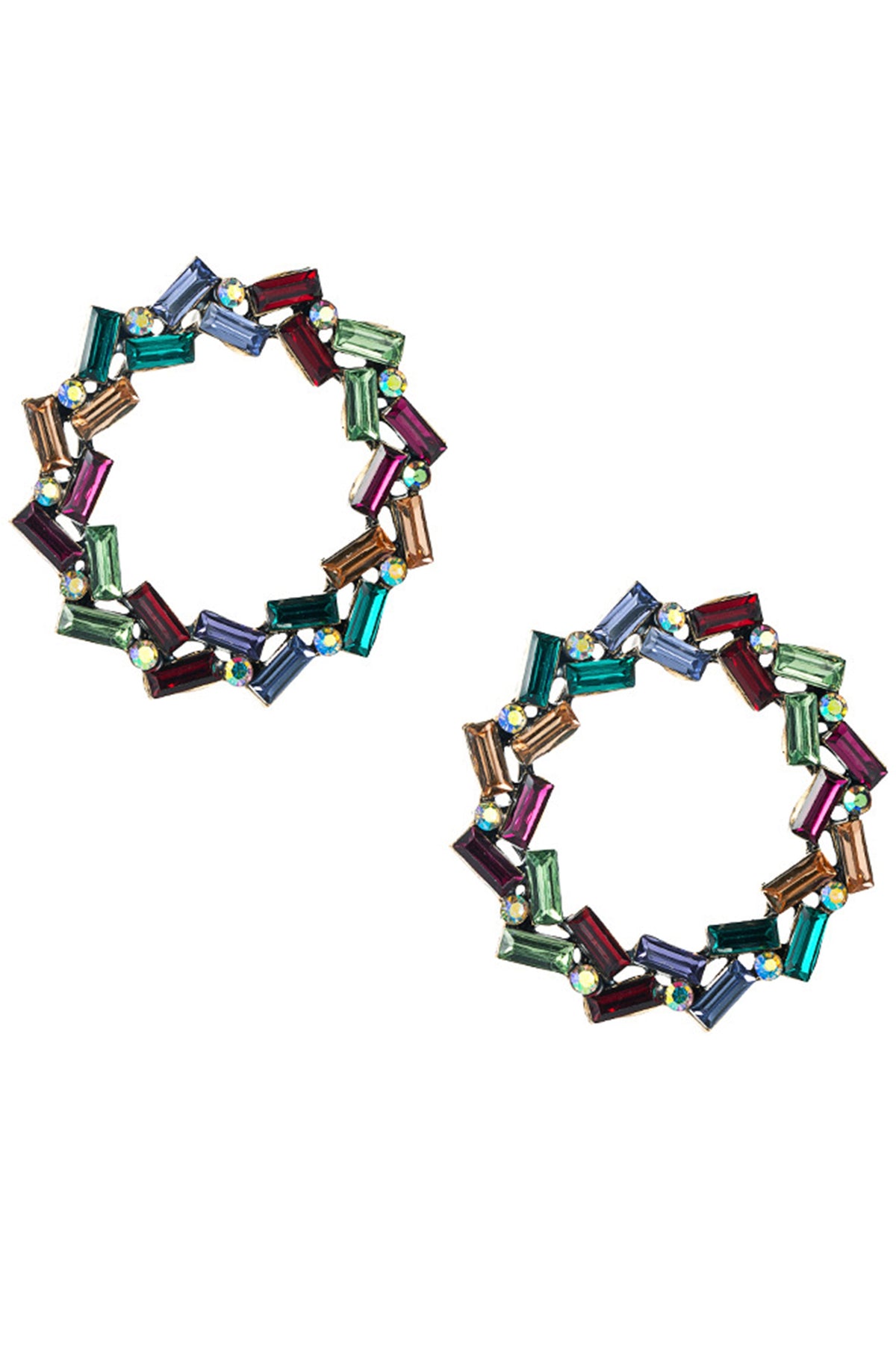 Hollow Geometric Round Stud Earrings E4979