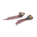 Heart Tassel Rhinestone Earrings E4983