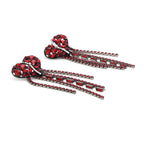 Heart Tassel Rhinestone Earrings E4983