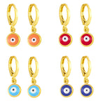 Evil Eye Bead Copper Earrings E5000