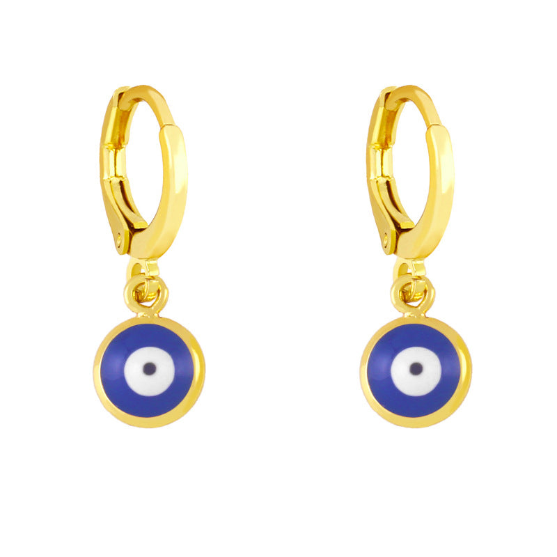 Evil Eye Bead Copper Earrings E5000